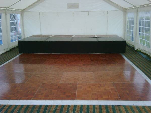 stage and dance floor at a carnival